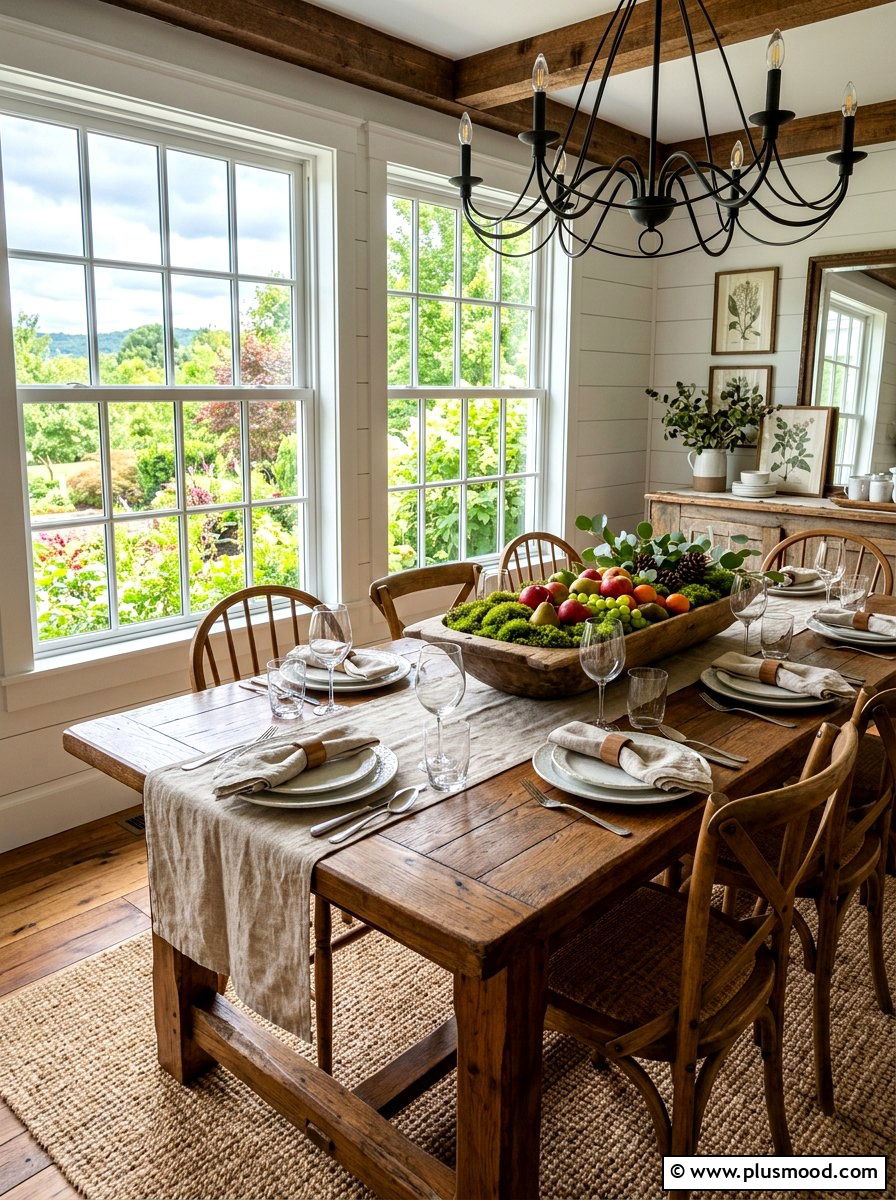 Rustic Dining Tablescape - 25 summer farmhouse home decor ideas