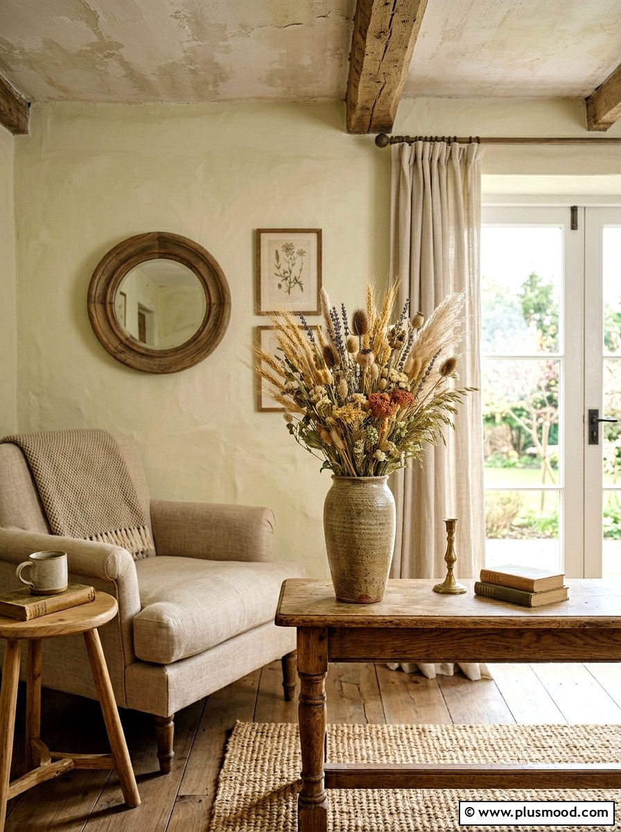Rustic Dried Wildflower Arrangement - 25 summer rustic summer decor ideas
