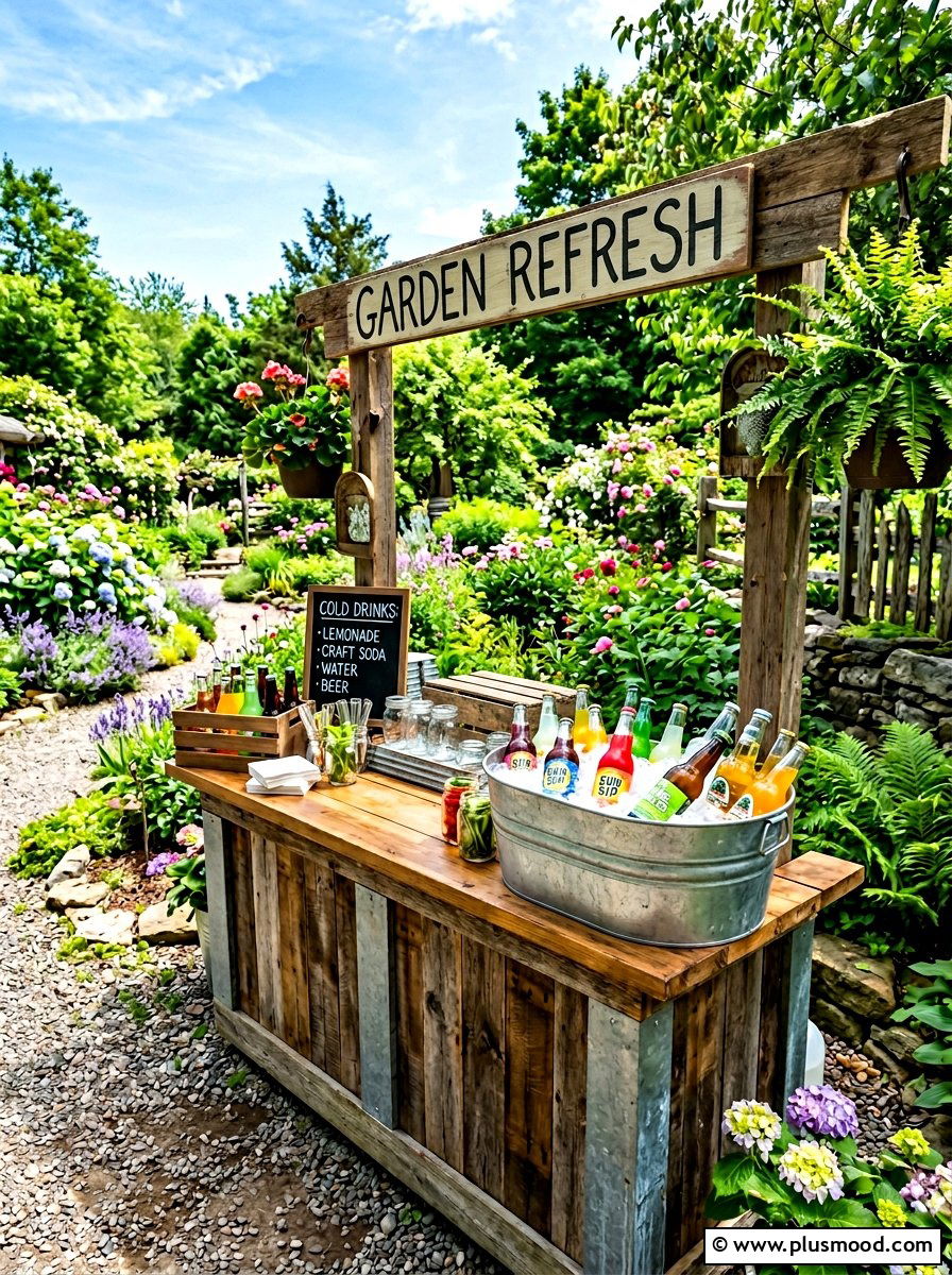Rustic Drink Stand - 25 summer backyard movie night ideas