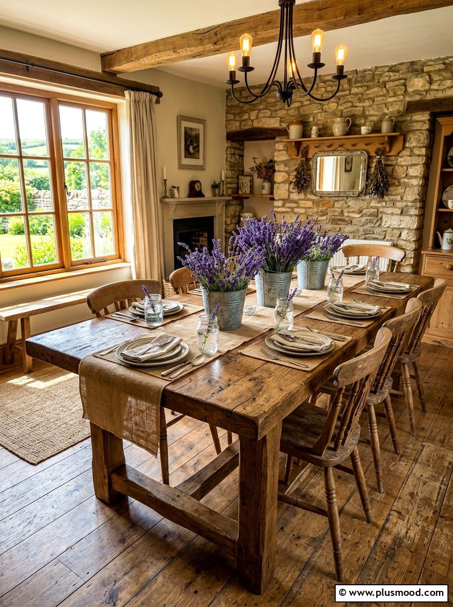 Rustic Farmhouse Dining Table - 25 summer dining table ideas for summer