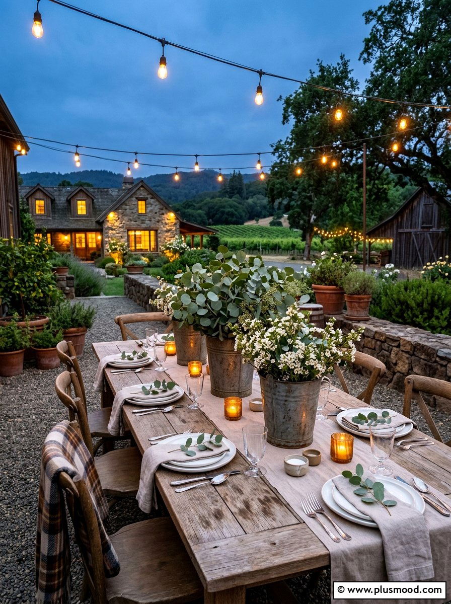 Rustic Farmhouse Outdoor Table - 25 summer tablescape ideas