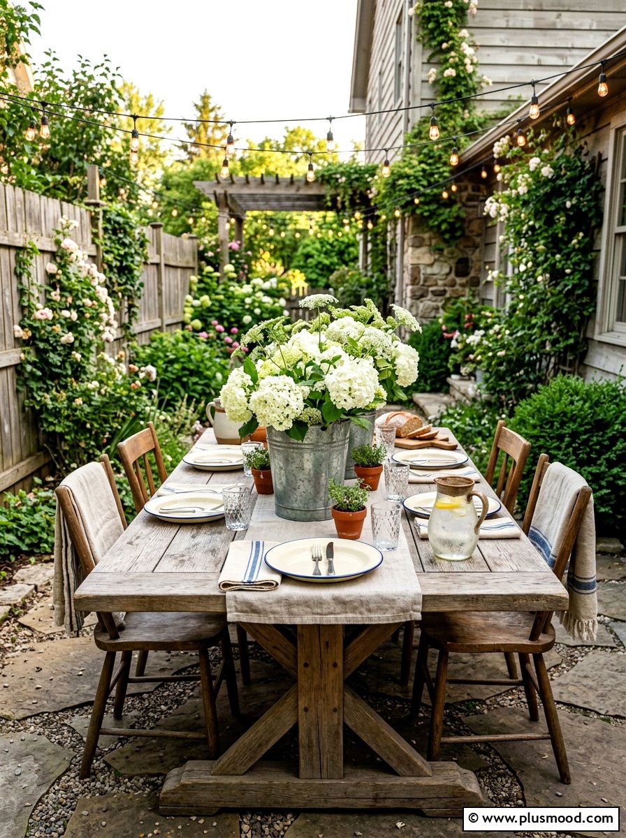 Rustic Farmhouse Outdoor Table - 25 summer outdoor table decor ideas