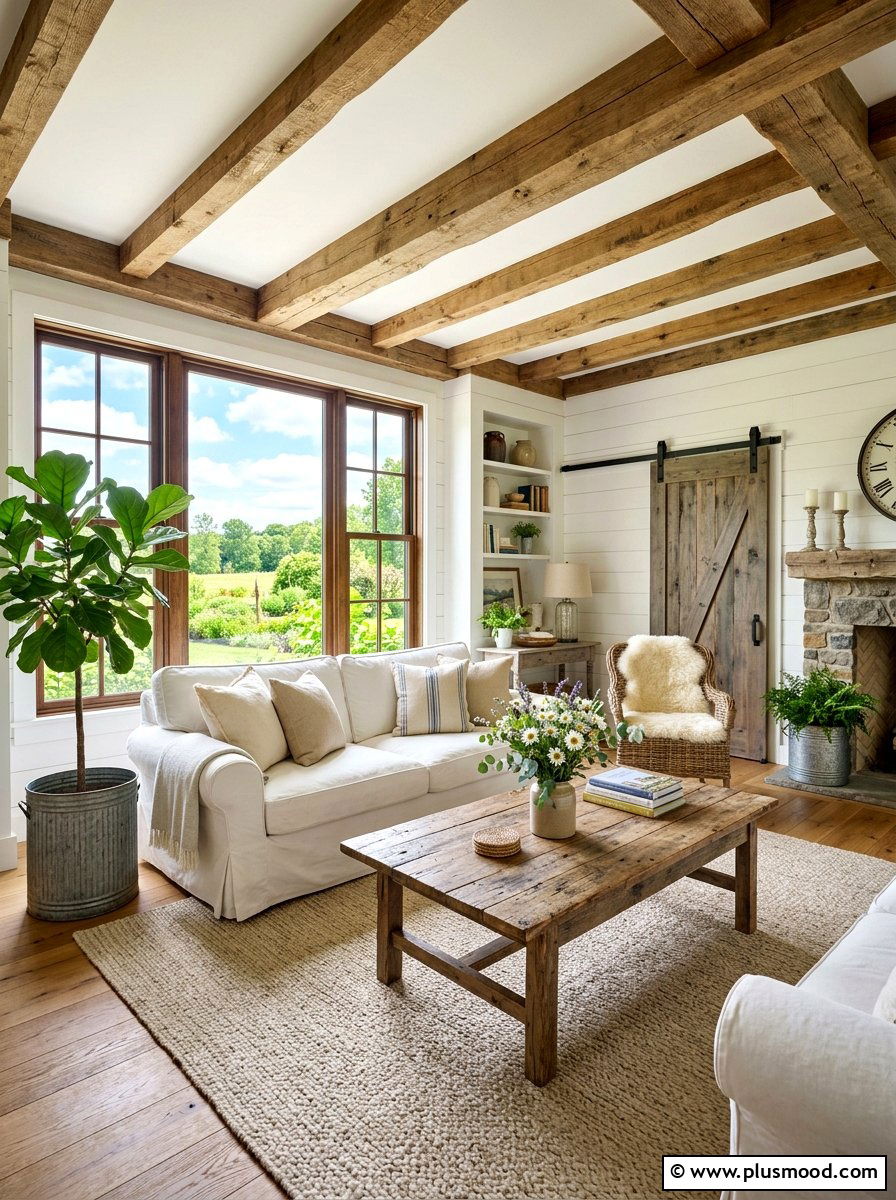 Rustic Farmhouse Summer Living Room - 25 summer easy living room makeover ideas