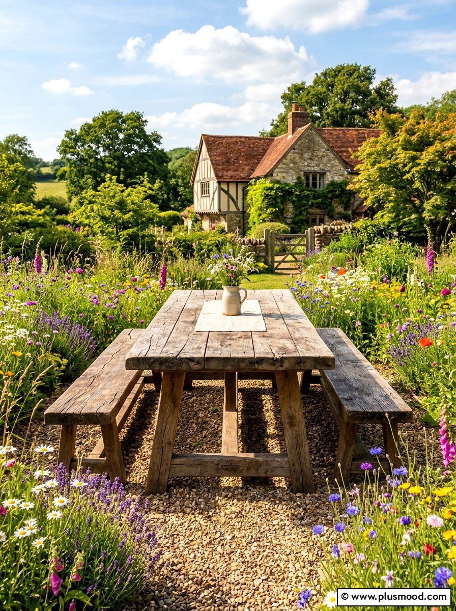 Rustic Farmhouse Table - 25 late summer outdoor dining ideas