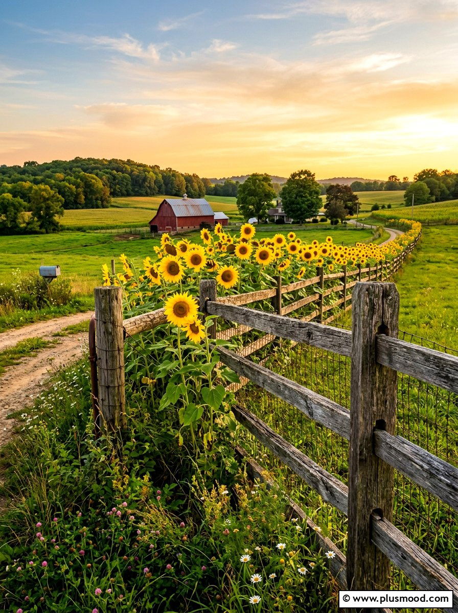 Rustic Fence Sunflowers - 25 summer sunflower garden ideas