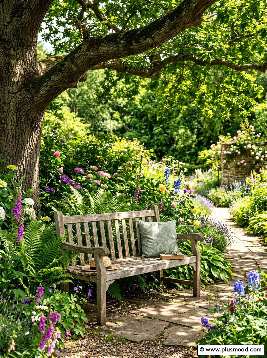 Rustic Garden Bench - 25 summer cottage landscaping ideas
