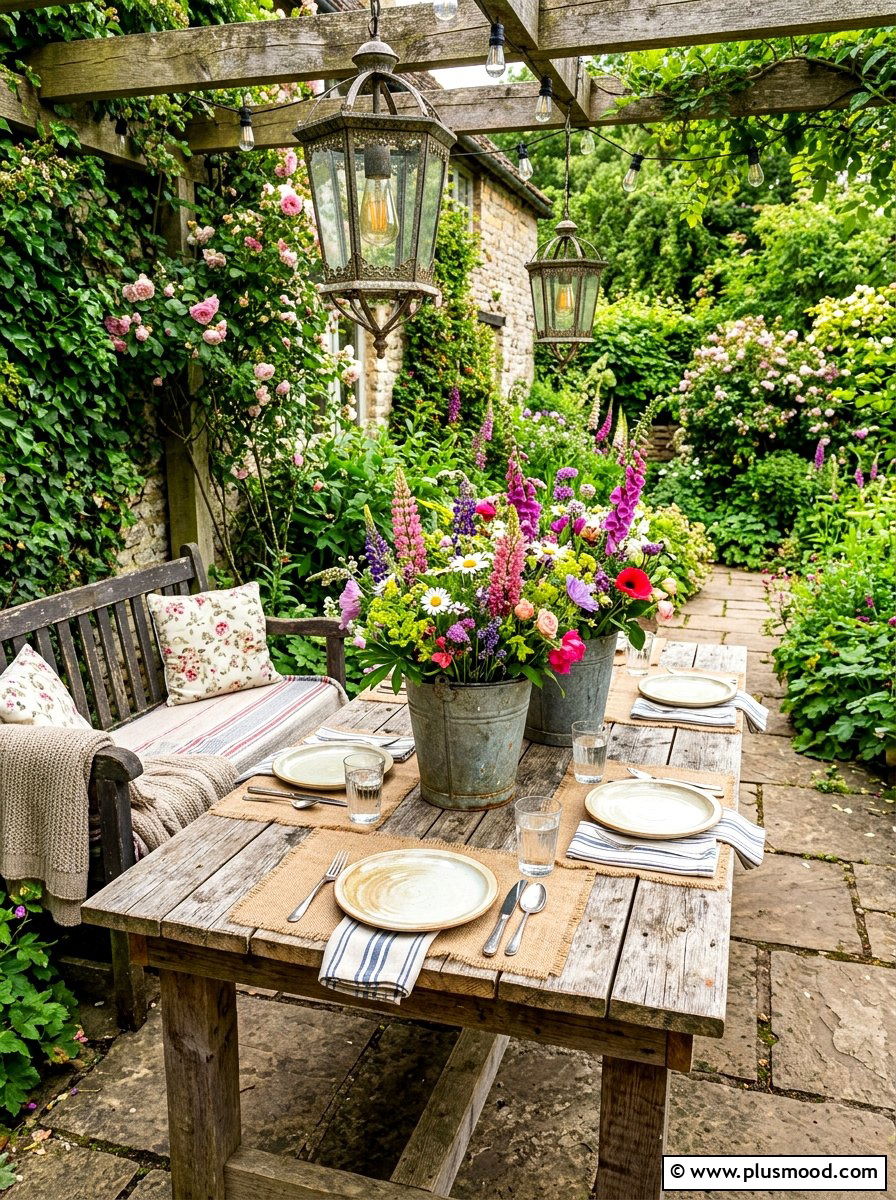 Rustic Garden Table - 25 summer tablescape ideas for outdoor dining