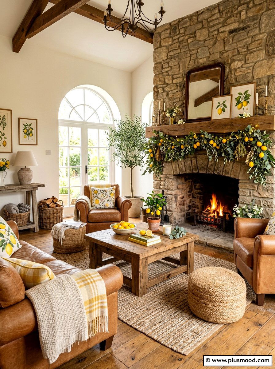 Rustic Lemon Living Room - 25 summer lemon decor ideas for living room