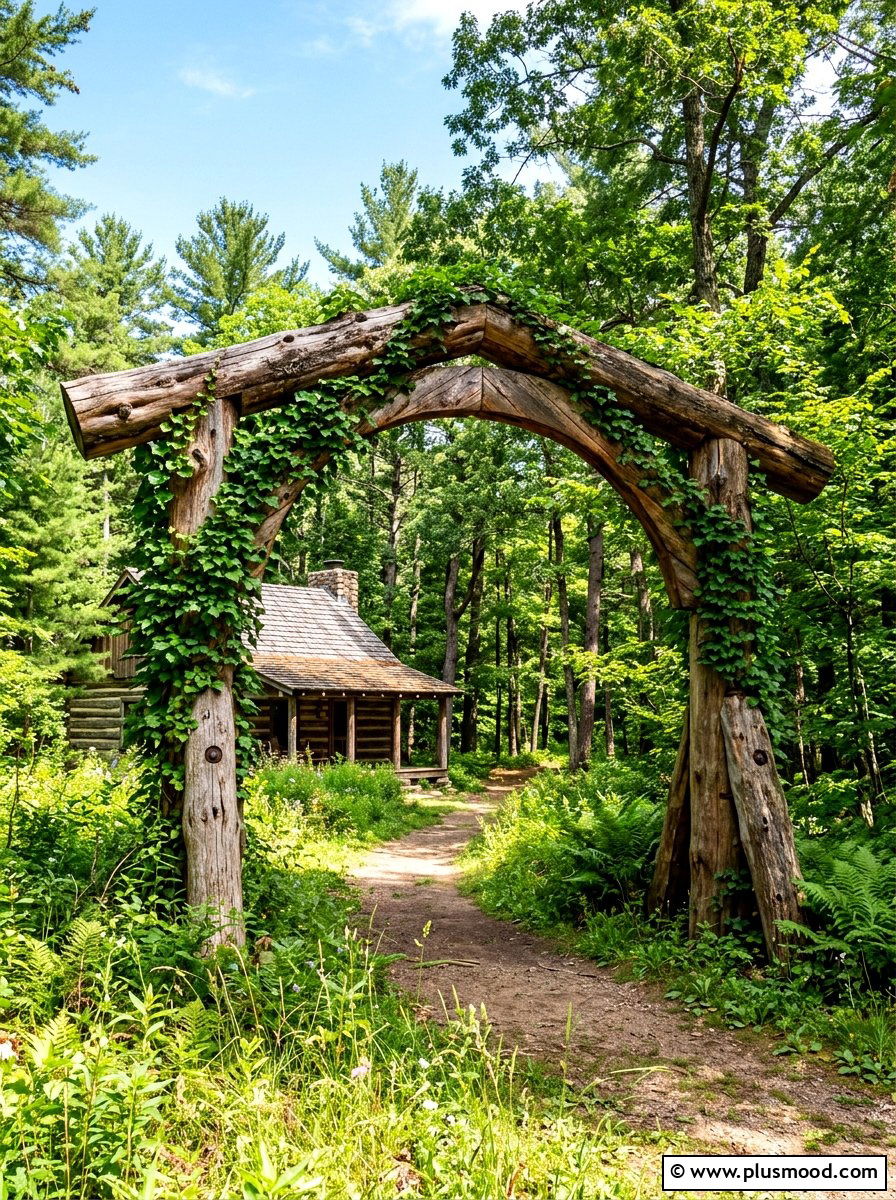 Rustic Log Arch - 25 summer garden arch ideas