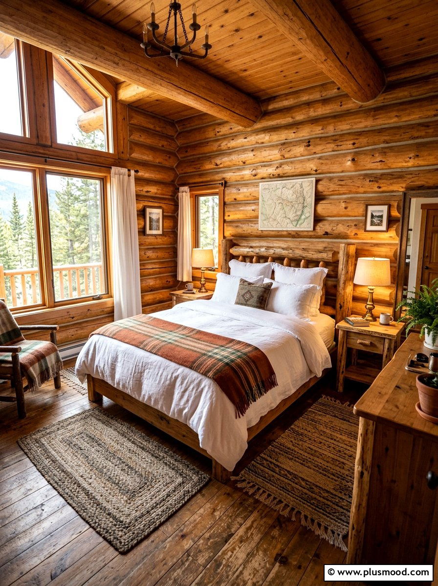 Rustic Log Bedroom - 25 summer cottage bedroom ideas