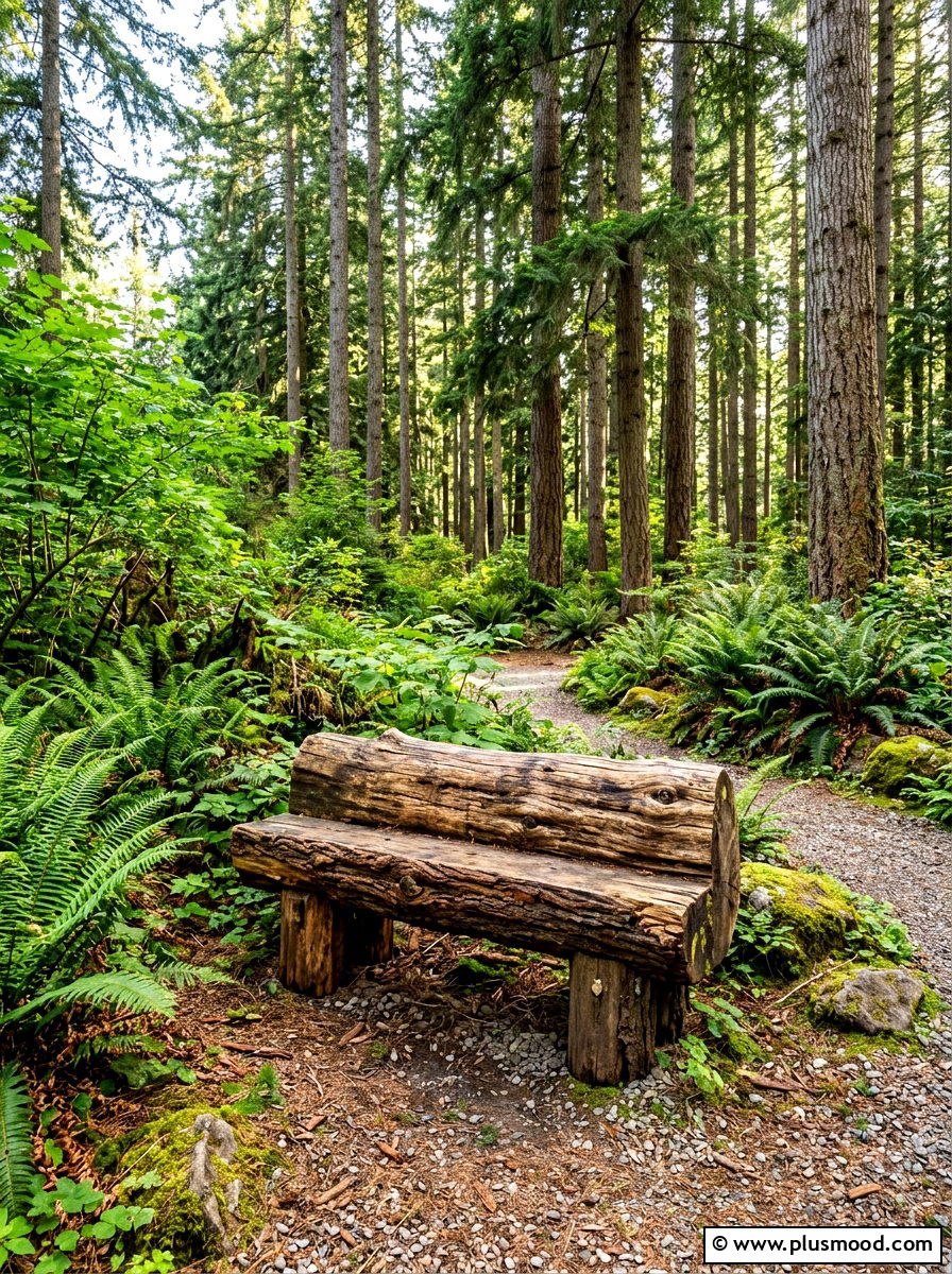 Rustic Log Bench - 25 summer garden bench ideas