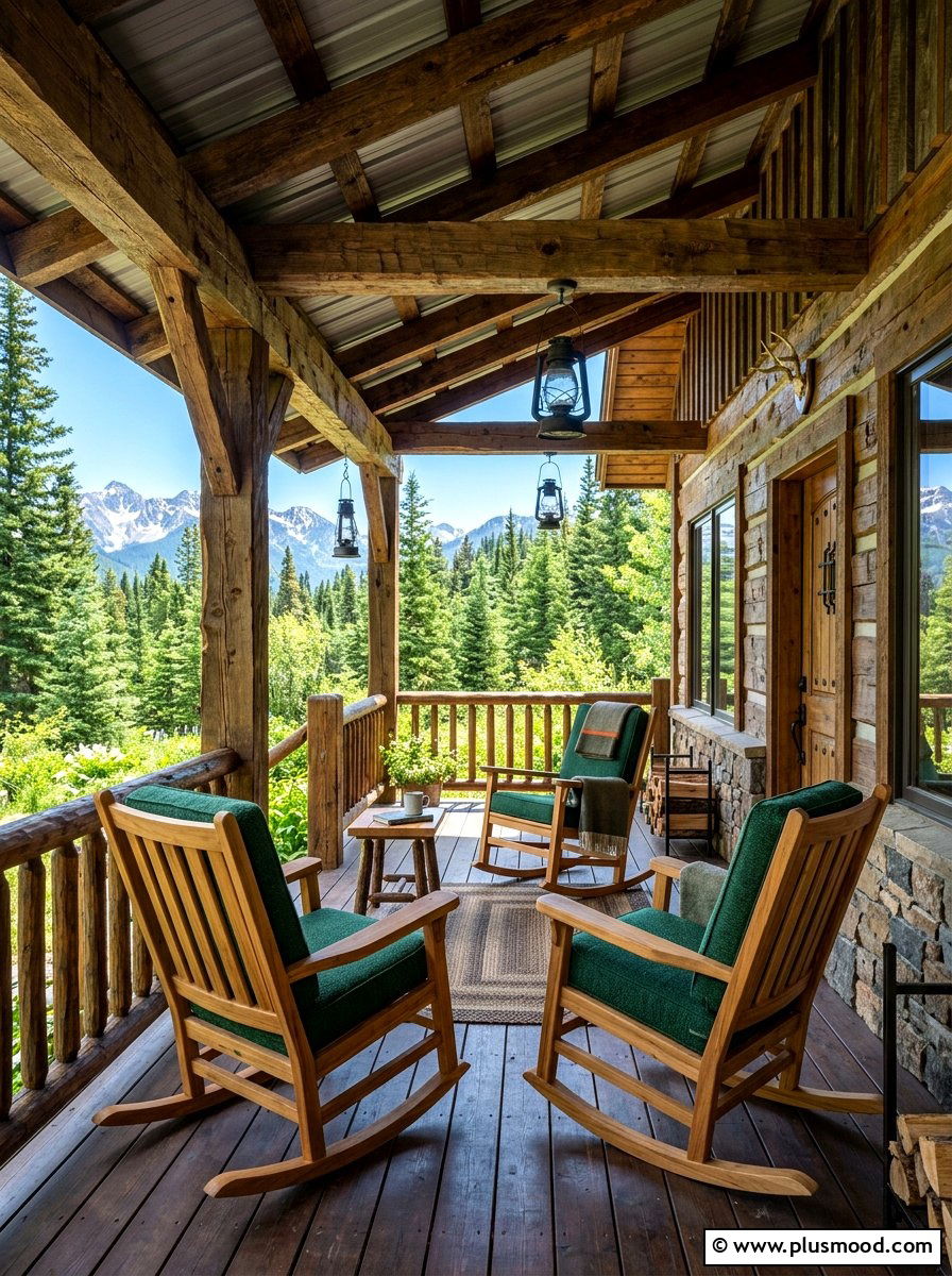 Rustic Log Porch - 25 cozy summer porch ideas