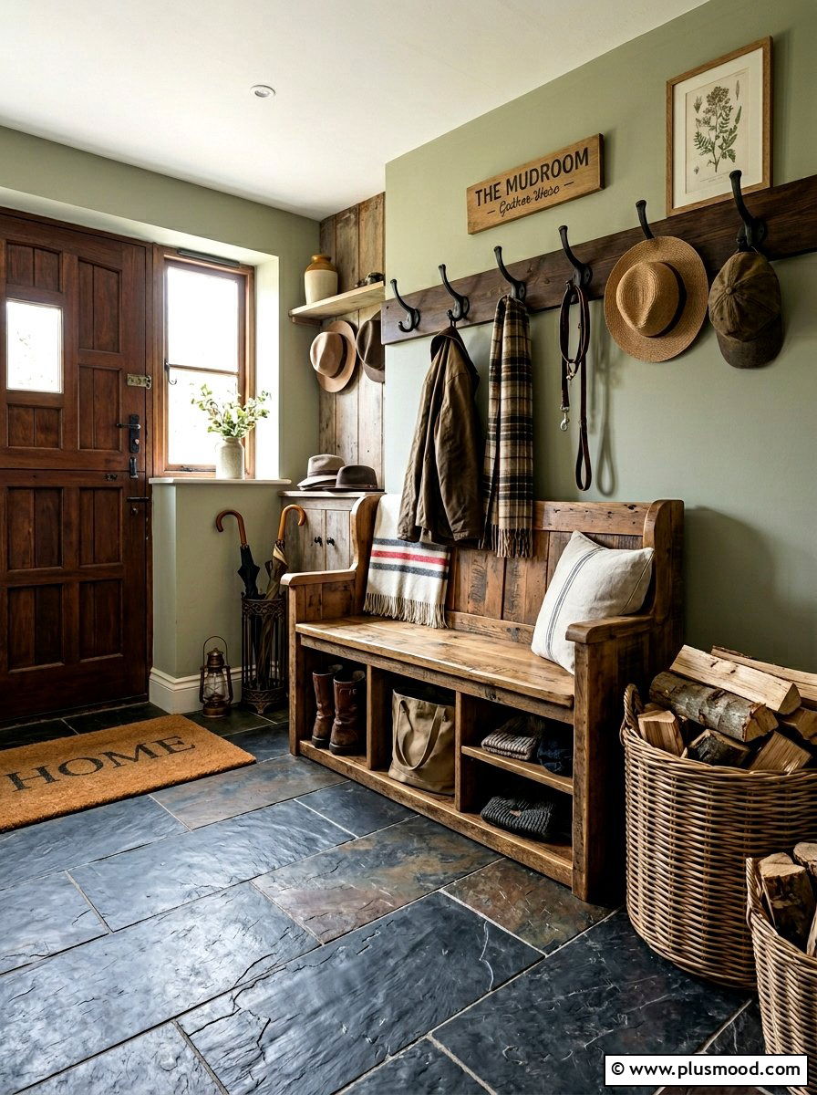 Rustic Mudroom Entryway - 25 summer to fall entryway ideas