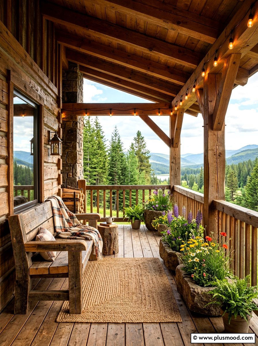 Rustic Natural Wood Porch - 25 fresh summer front porch ideas