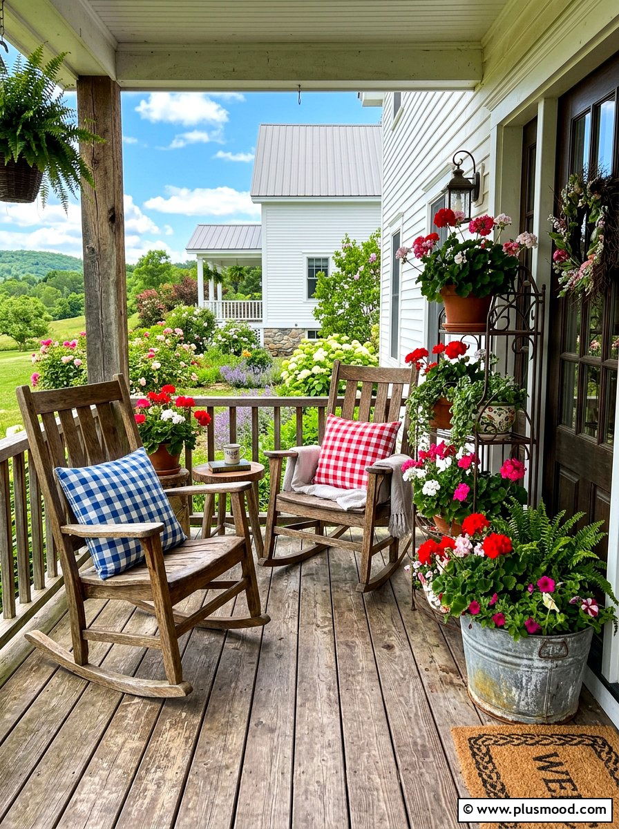 Rustic Porch Arrangement - 25 cheap summer home decor ideas