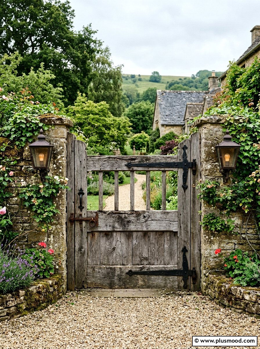Rustic Reclaimed Wood Gate - 25 small backyard ideas with gate entry