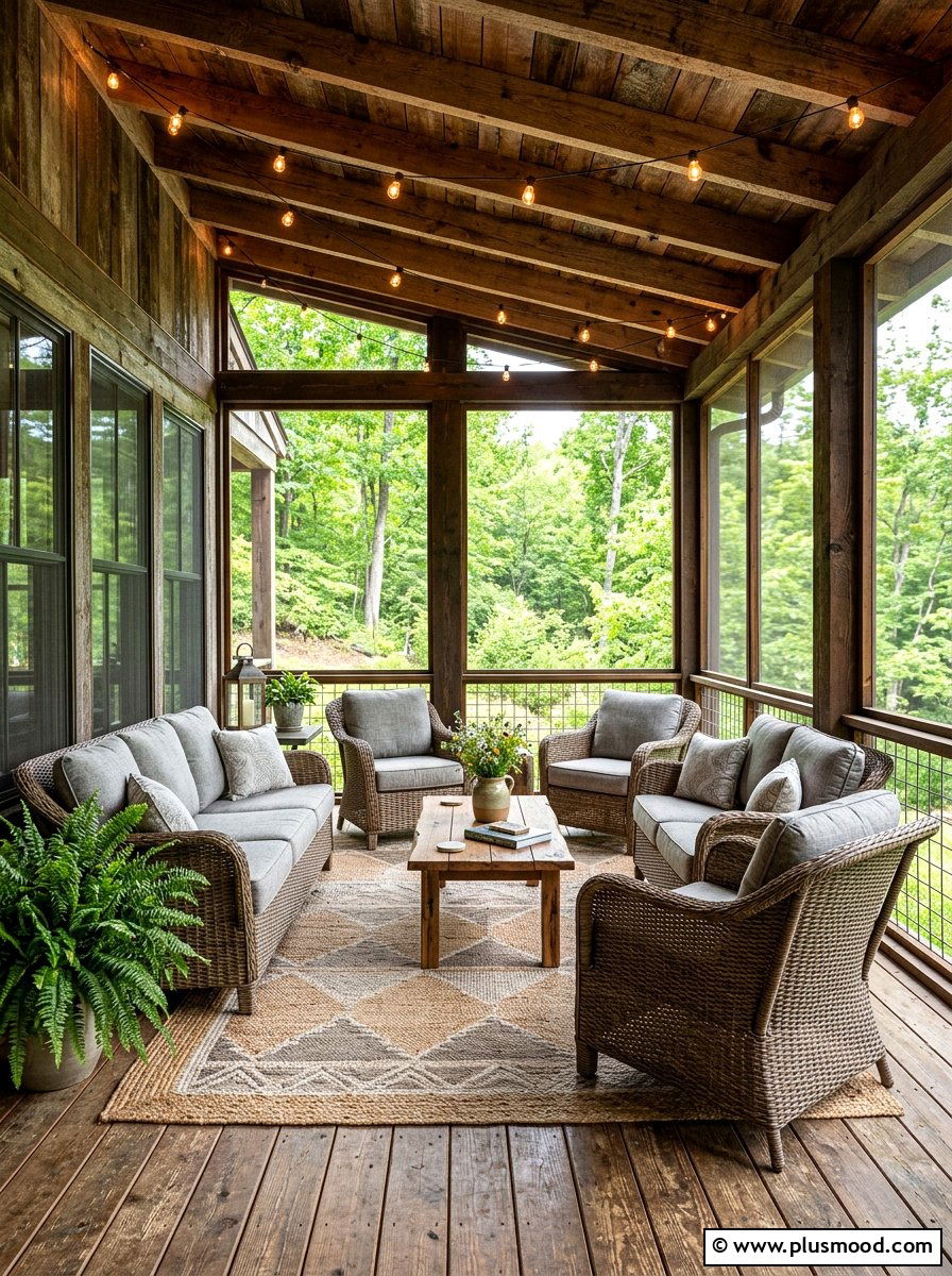 Rustic Screened Porch - 25 summer room decor ideas