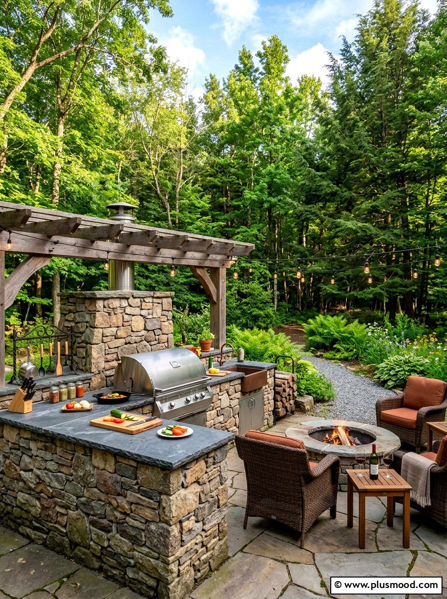 Rustic Stone Kitchen - 25 summer kitchen ideas