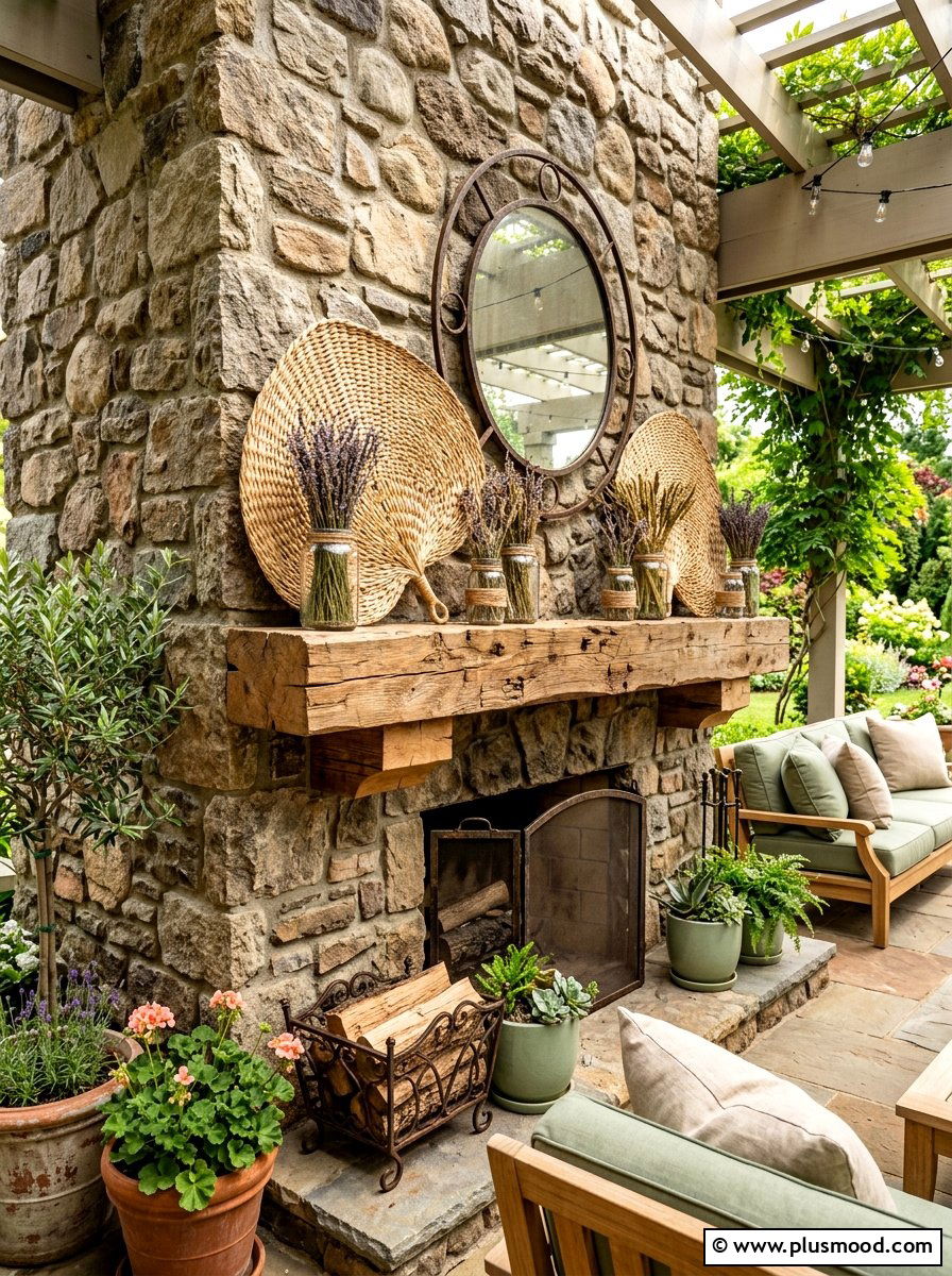 Rustic Summer Mantel - 25 summer mantel ideas for living room