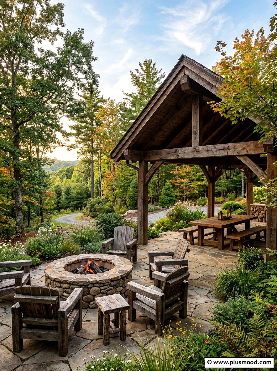 Rustic Timber Patio - 25 small backyard ideas with raised patio