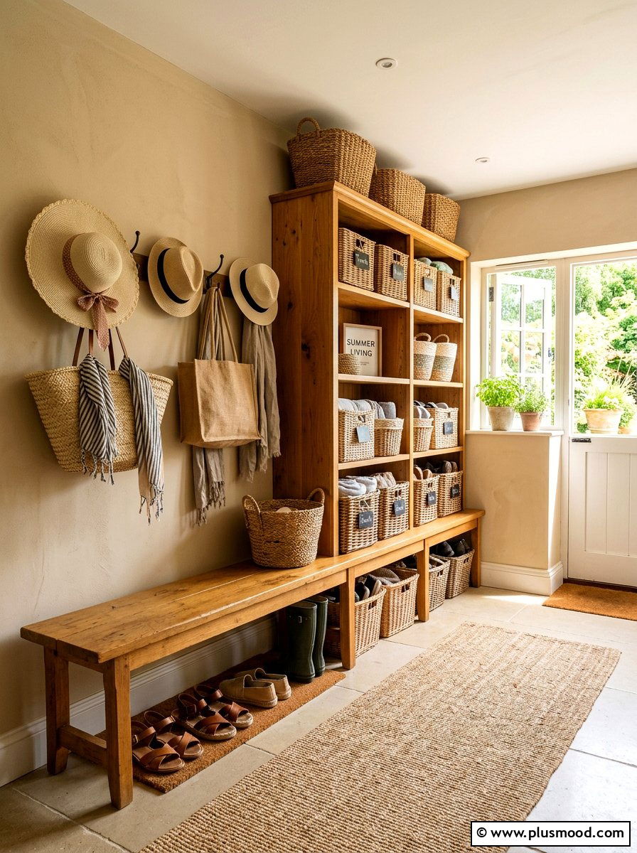 Rustic Wicker Basket Storage - 25 summer rustic summer decor ideas