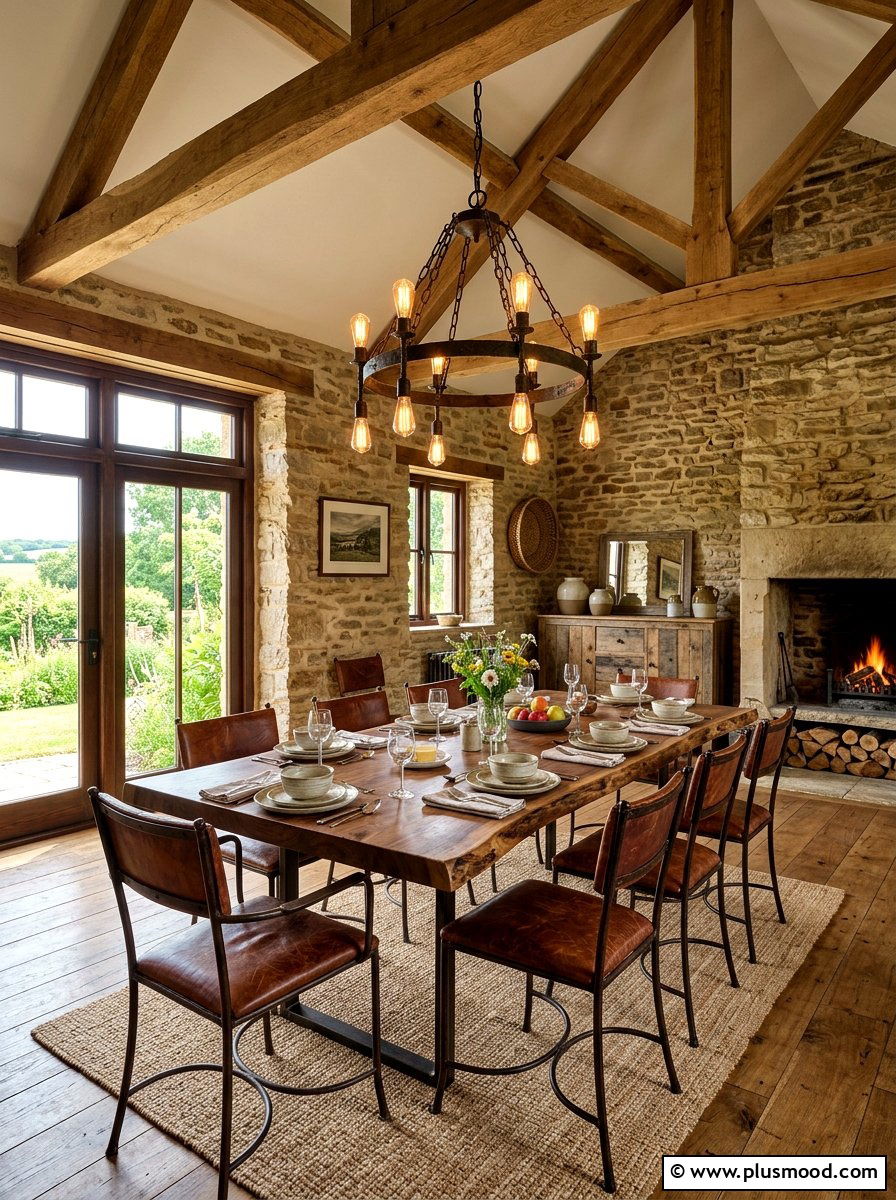 Rustic Wood Summer Dining Room - 25 summer dining room decor ideas