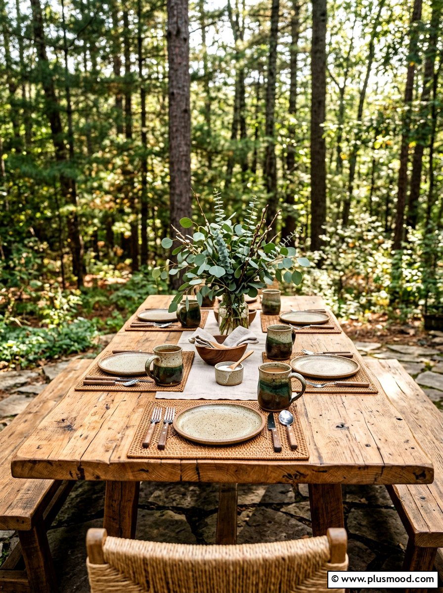 Rustic Wooden Table - 25 summer brunch table ideas