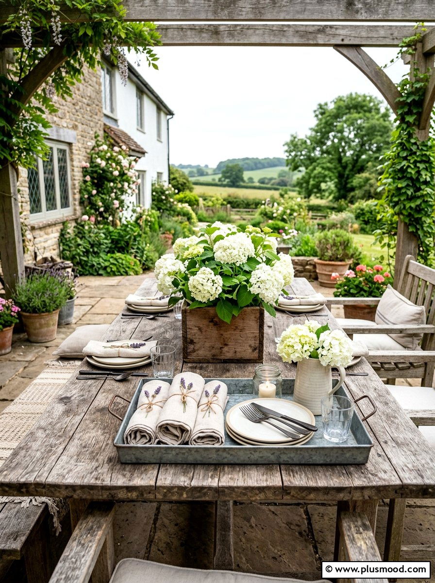 Rustic farmhouse patio table decor - 25 summer patio table decor ideas