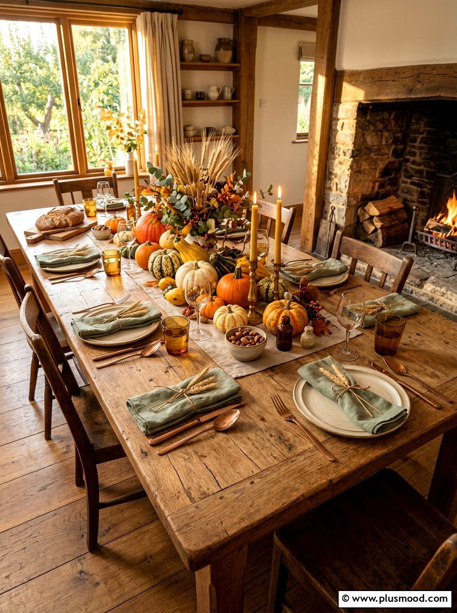 Rustic harvest table - 25 late summer entertaining ideas