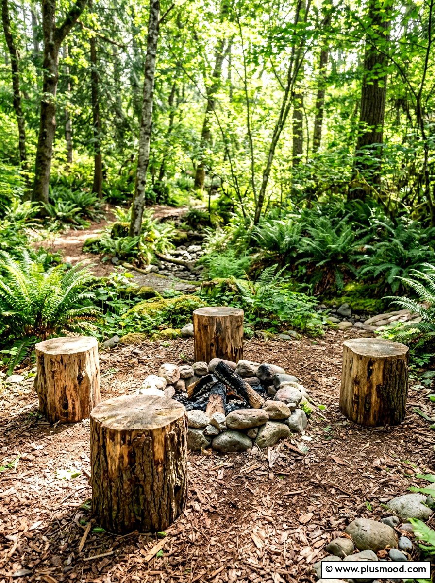 Rustic log stool - 25 summer garden seating ideas