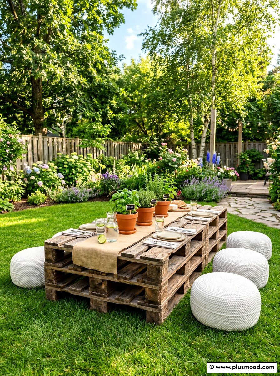 Rustic pallet picnic table - 25 summer backyard picnic ideas