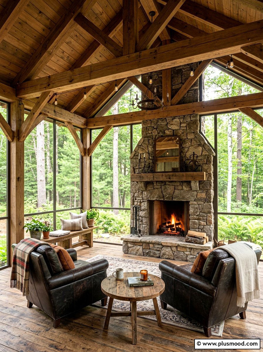 Rustic screened porch - 25 summer screened front porch ideas