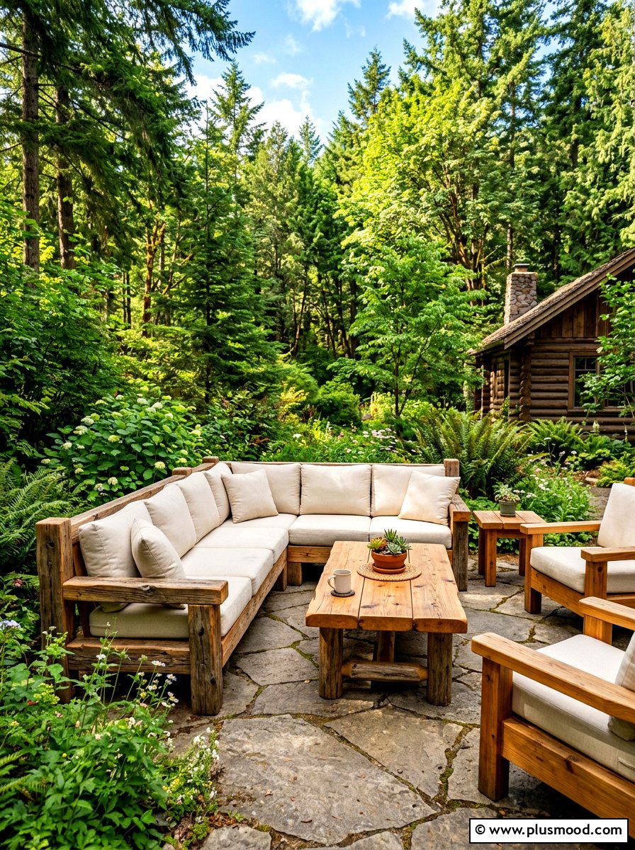 Rustic wood furniture - 25 summer to fall outdoor entertaining ideas
