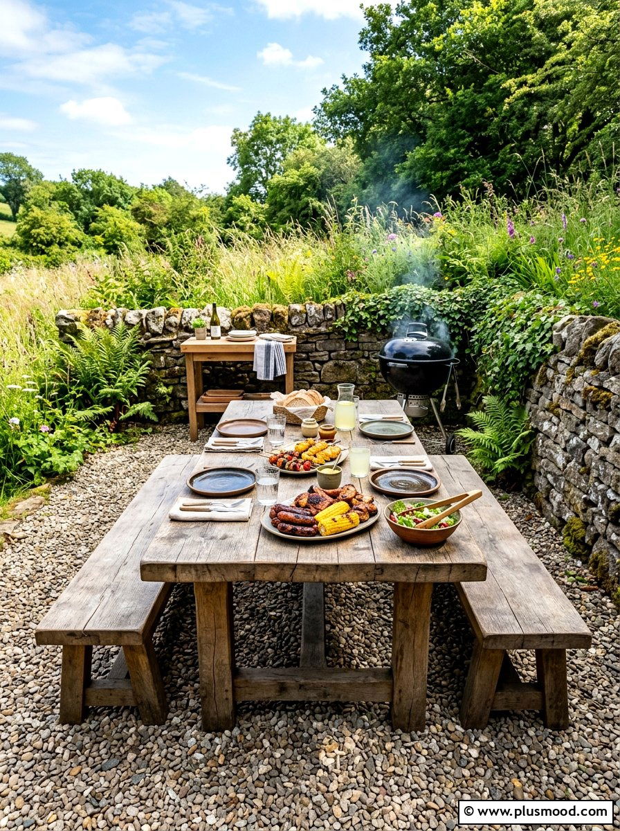 Rustic wood patio table - 25 summer patio dining ideas