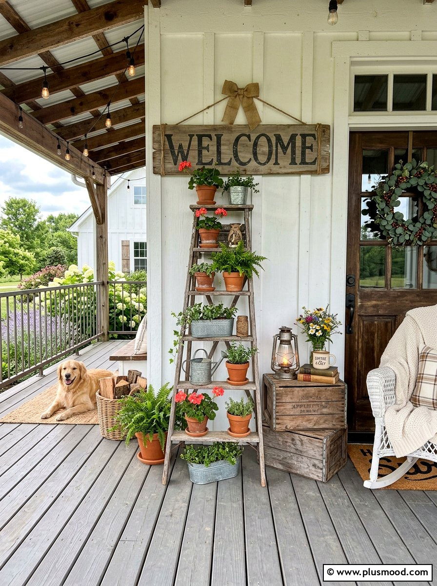 Rustic wood porch decor - 25 summer farmhouse porch ideas