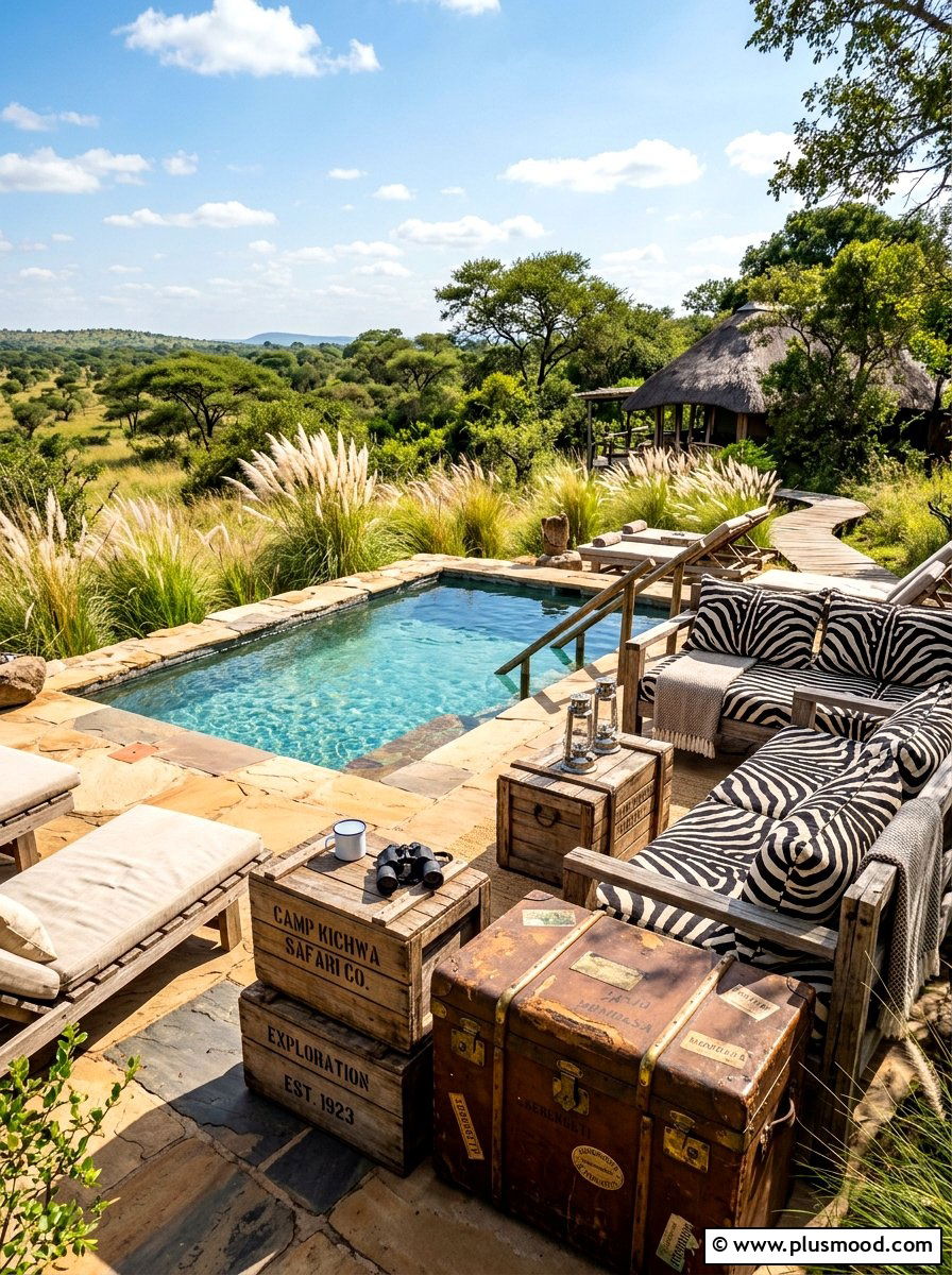 Safari Pool Setup - 25 summer pool party setup ideas