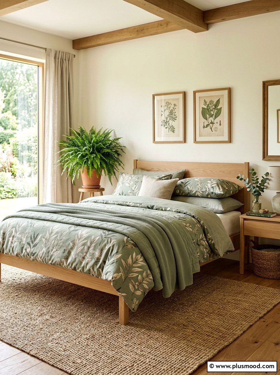Sage Green Botanical Bedding Set - 25 summer botanical bedroom ideas
