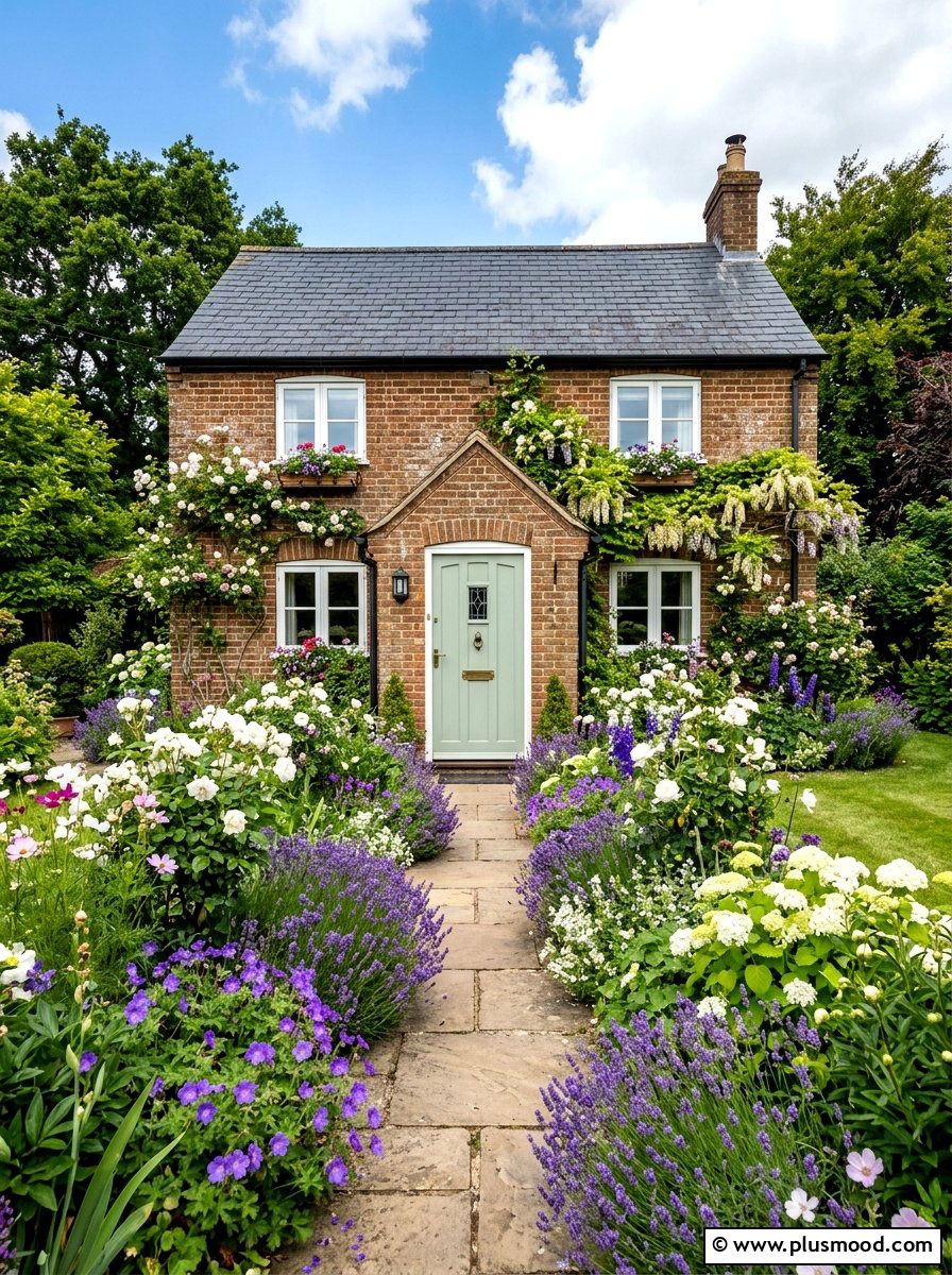 Sage Green Front Door - 25 summer brick house curb appeal ideas