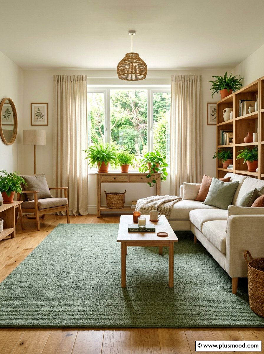 Sage Green Rug - 25 summer rug ideas for living room
