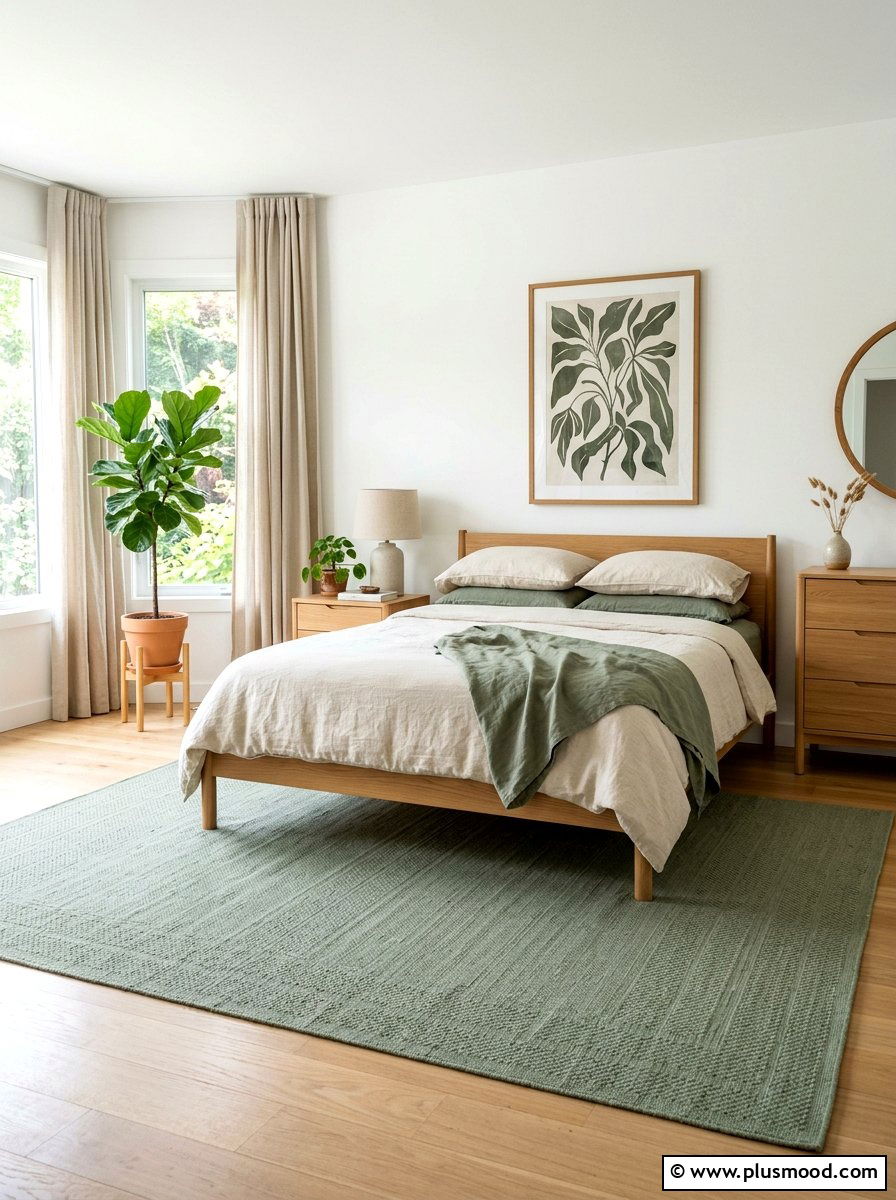 Sage Green Rug - 25 summer rug ideas for bedroom