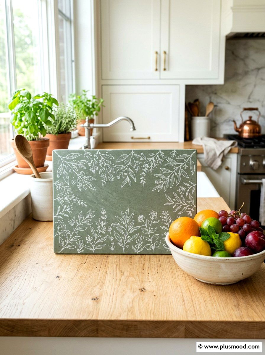 Sage Green Stone - 25 painted rock ideas with boho style