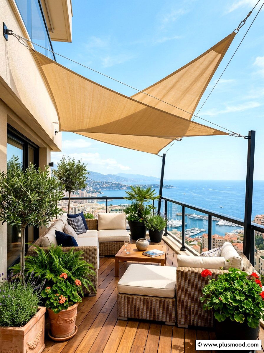 Sail Shade - 25 summer balcony shade ideas