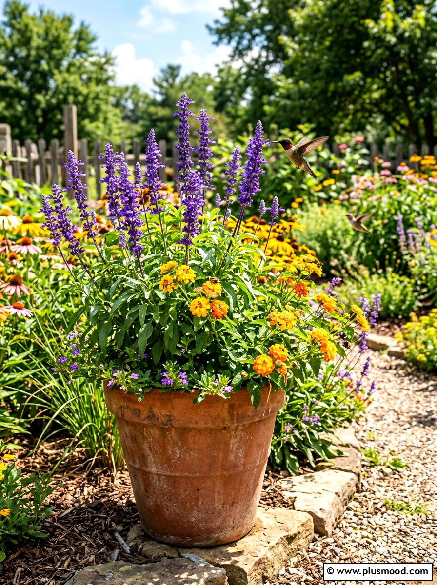 Salvia pollinator summer planter - 25 beautiful summer planter ideas