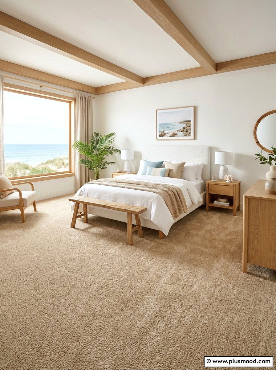 Sand Color Carpet - 25 beachy summer bedroom ideas