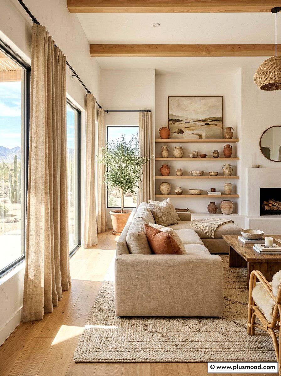 Sand Tone Textured - 25 summer curtains ideas for living room