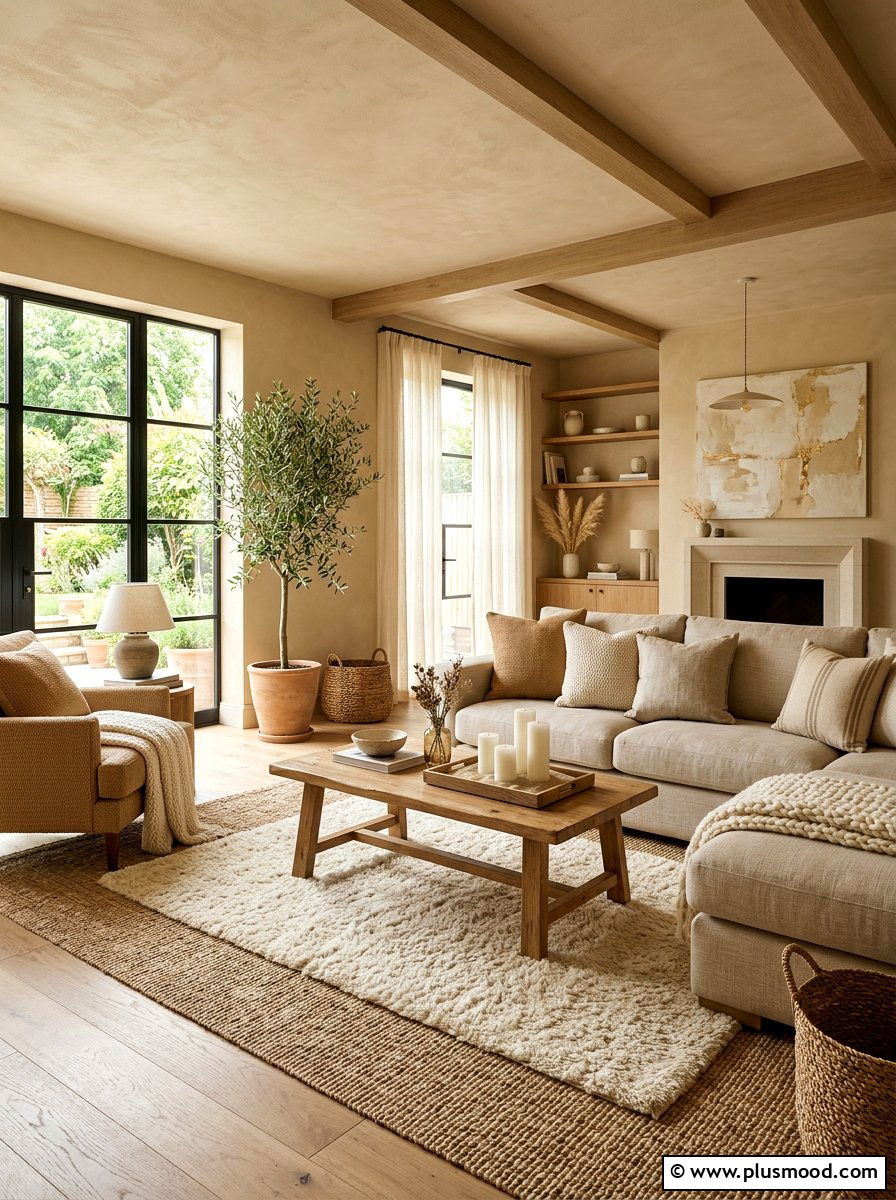 Sand colored living room - 25 beachy summer living room ideas