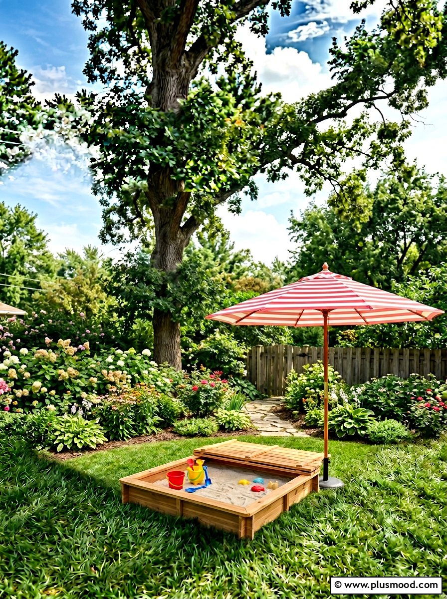 Sandbox with cover - 25 summer backyard ideas for kids