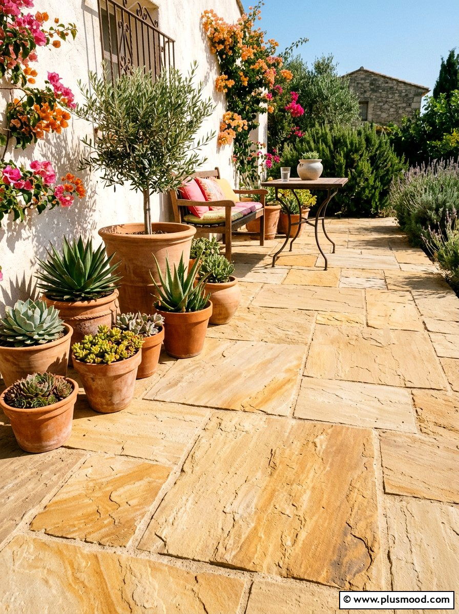 Sandstone Pavers For Warm Tones - 25 small backyard ideas with pavers