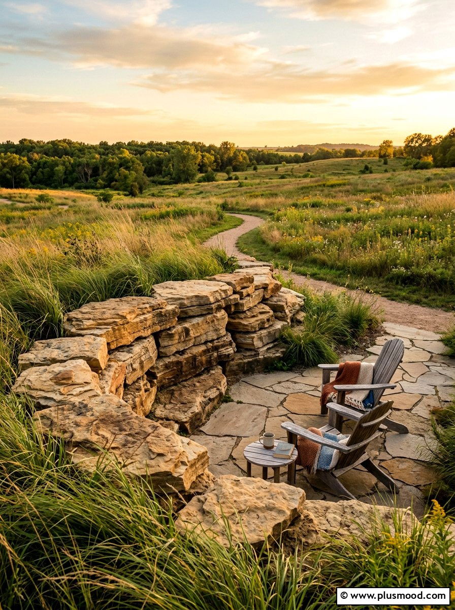 Sandstone Rock Arrangement - 25 small backyard ideas with rock garden