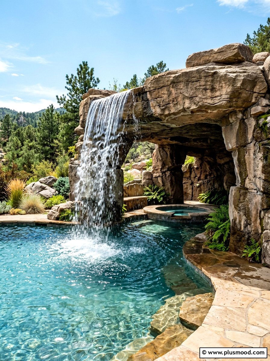 Sandstone pool grotto - 25 pool landscaping ideas with sandstone